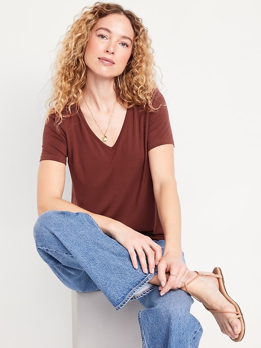 Image number 3 showing, Luxe V-Neck T-Shirt