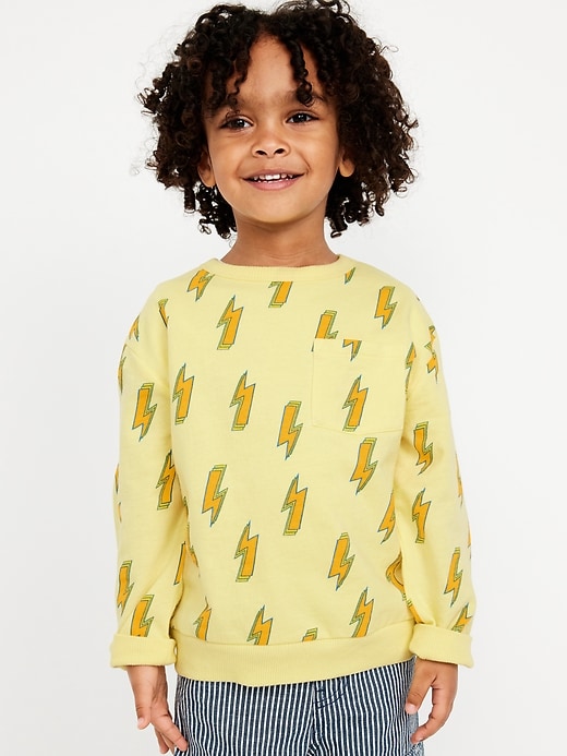 View large product image 1 of 2. Printed Oversized French Terry Pocket Sweatshirt for Toddler Boys