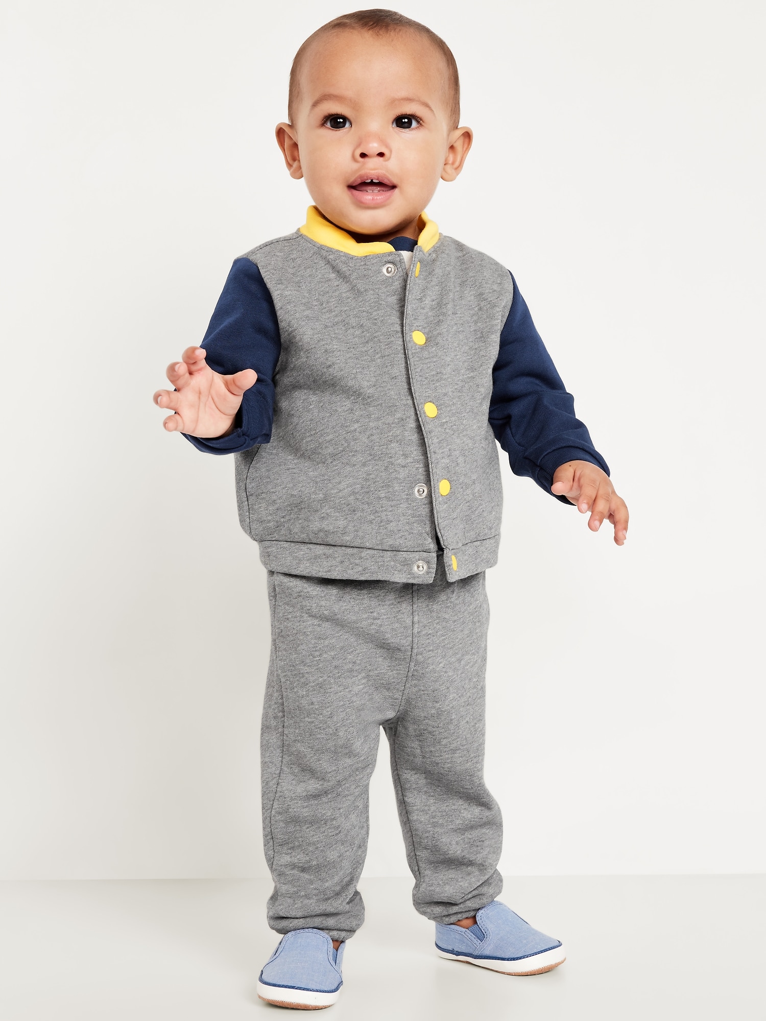 French Terry Bomber Jacket and Sweatpants Set for Baby