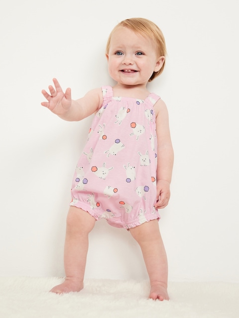 Printed Sleeveless One-Piece Romper for Baby