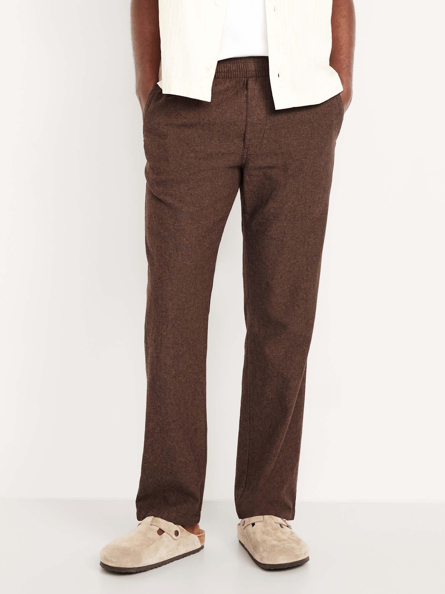 90's Straight Linen-Blend Pants