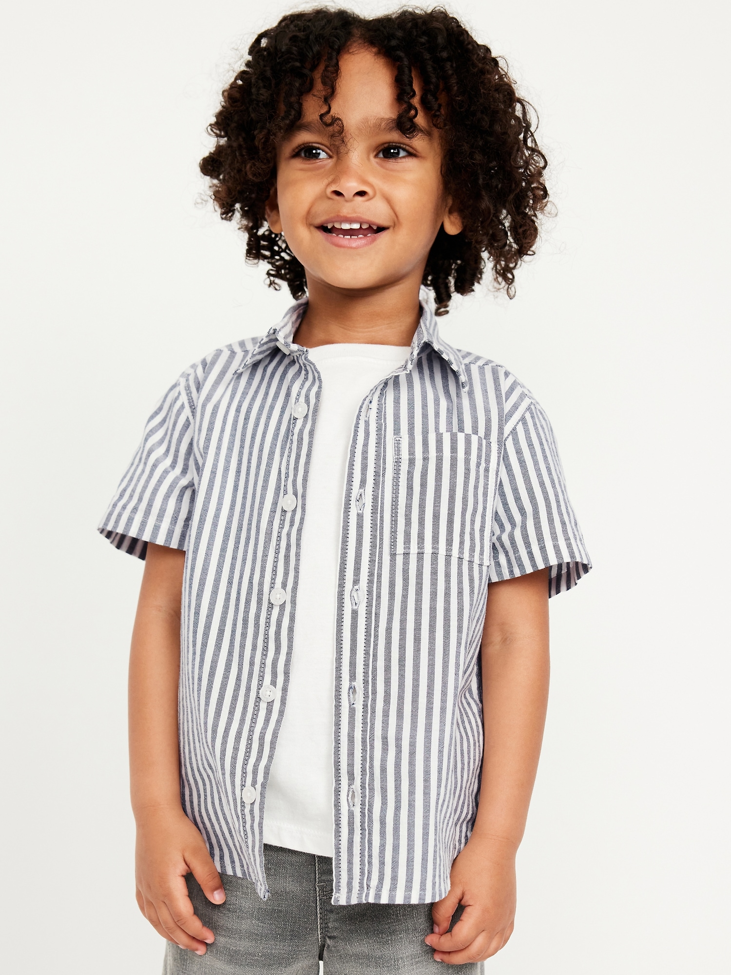 Printed Short-Sleeve Oxford Shirt for Toddler Boys