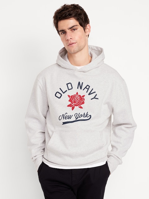 Oversized Logo Pullover Hoodie for Men