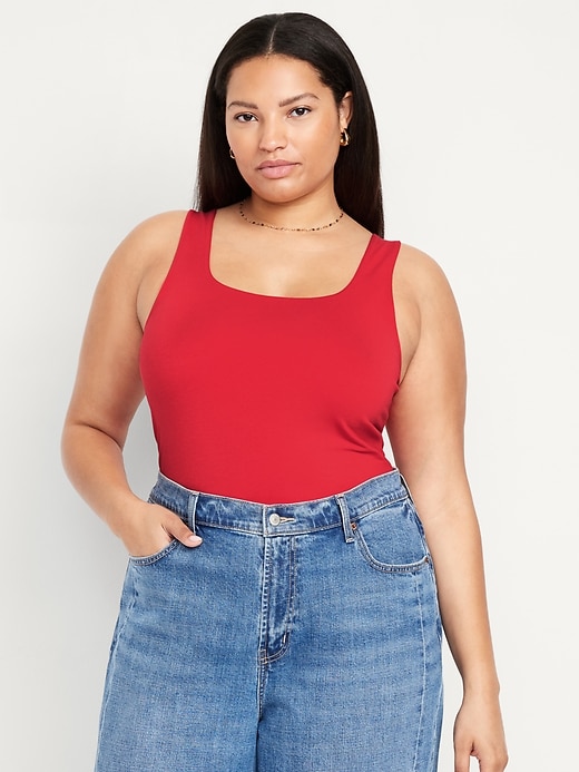 Image number 6 showing, Double-Layer Scoop-Neck Tank Top