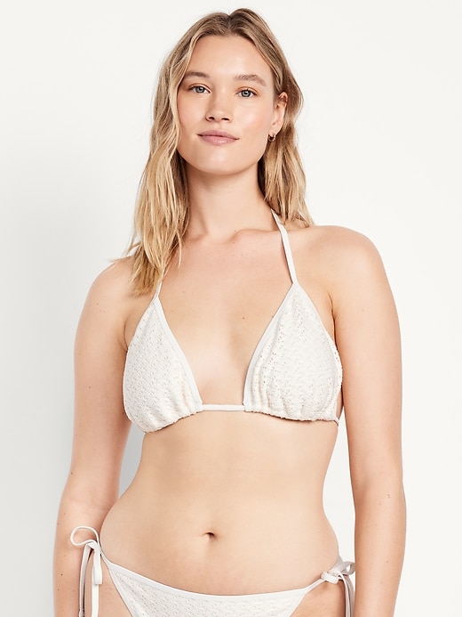 Image number 5 showing, Crochet Triangle Bikini Swim Top