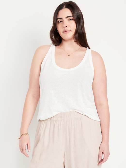 Image number 4 showing, Linen-Blend Tank Top