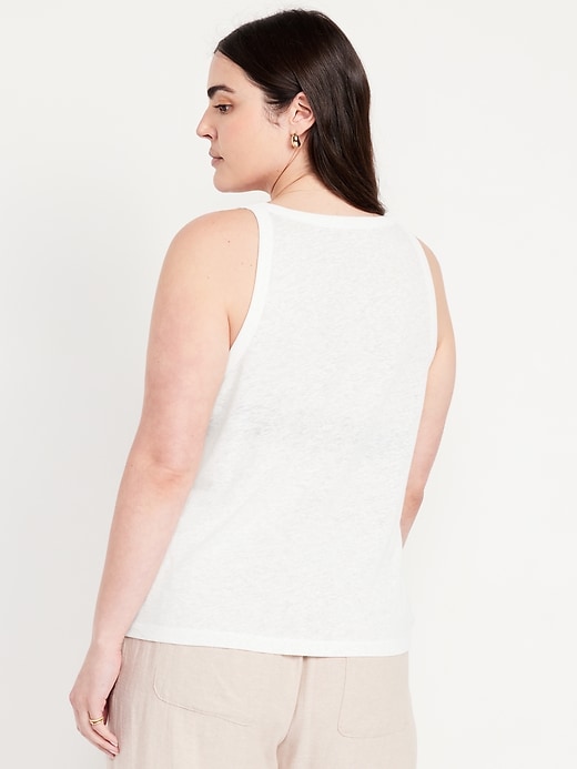 Image number 5 showing, Linen-Blend Tank Top
