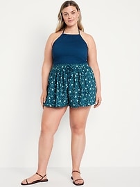 High-Waisted Poplin Pull-On Shorts