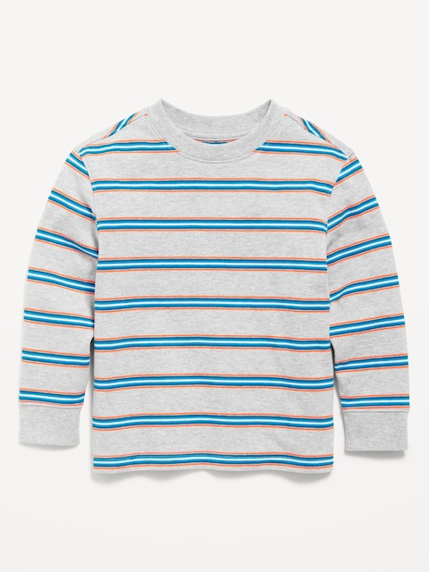 Oversized Heavyweight Long-Sleeve T-Shirt for Toddler Boys - Gray