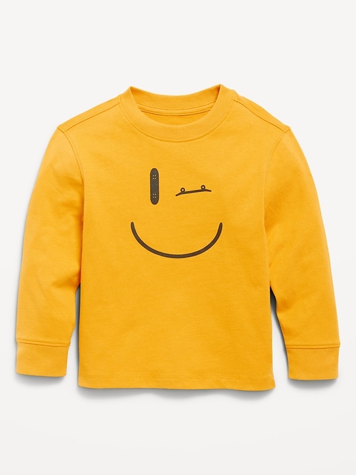 View large product image 1 of 1. Oversized Heavyweight Long-Sleeve T-Shirt for Toddler Boys