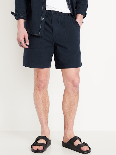 Crepe Workwear Shorts -- 7-inch inseam