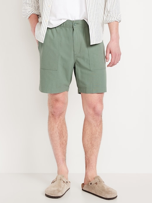 Image number 1 showing, Crepe Workwear Shorts -- 7-inch inseam