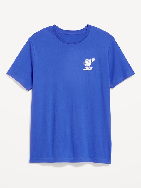 Crew-Neck Graphic T-Shirt - Crayon Blue