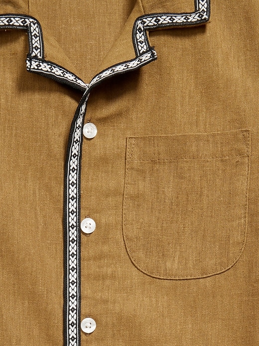 Image number 3 showing, Short-Sleeve Linen-Blend Pocket Shirt for Boys