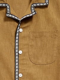 View large product image 3 of 3. Short-Sleeve Linen-Blend Pocket Shirt for Boys
