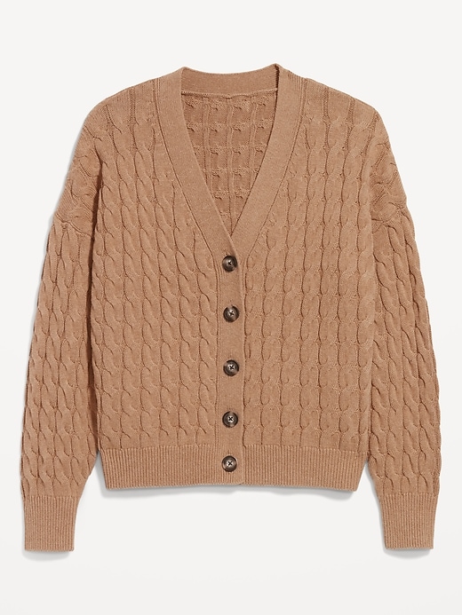 Image number 4 showing, Slouchy Cable-Knit Cardigan Sweater