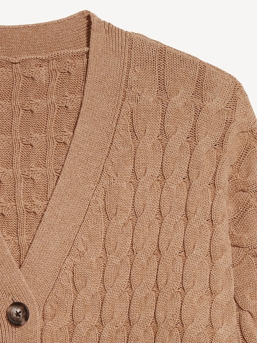 Image number 5 showing, Slouchy Cable-Knit Cardigan Sweater