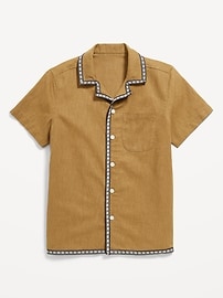 Image number 2 showing, Short-Sleeve Linen-Blend Pocket Shirt for Boys