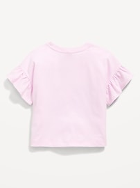 Image number 2 showing, Ruffle-Sleeve Licensed Graphic T-Shirt for Toddler Girls