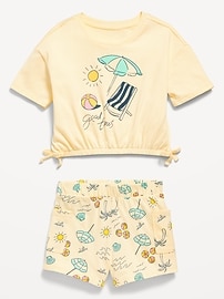 Image number 2 showing, Graphic T-Shirt and Shorts Set for Toddler Girls