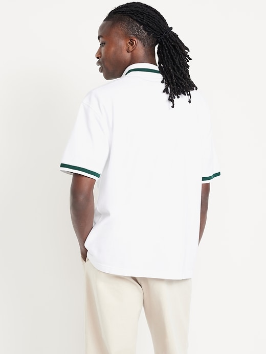 Image number 2 showing, Mock-Neck Pique Quarter Zip