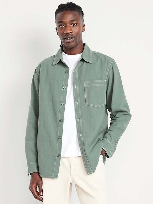 Image number 1 showing, Contrast Stitch Workwear Shirt