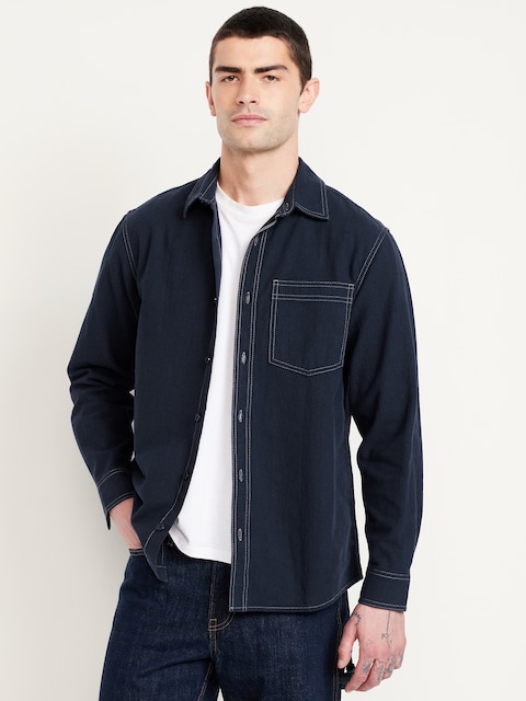 Contrast Stitch Workwear Shirt