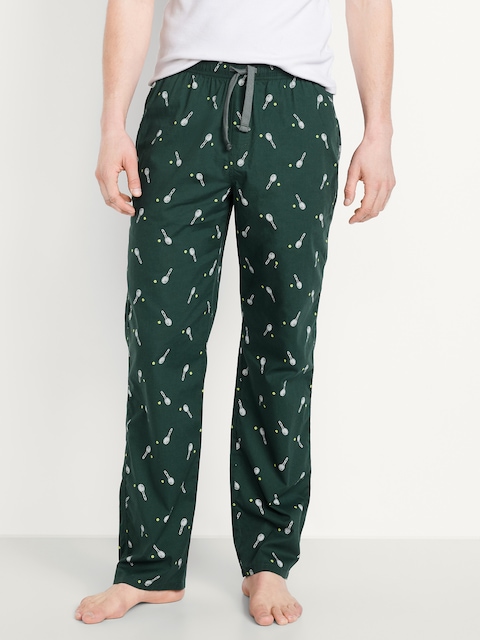 Printed Poplin Pajama Pants
