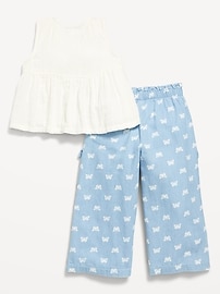 View large product image 4 of 4. Sleeveless Button-Front Top and Cargo Pants Set for Toddler Girls