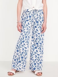 Image number 1 showing, Printed High-Waisted Baggy Wide-Leg Jeans for Girls