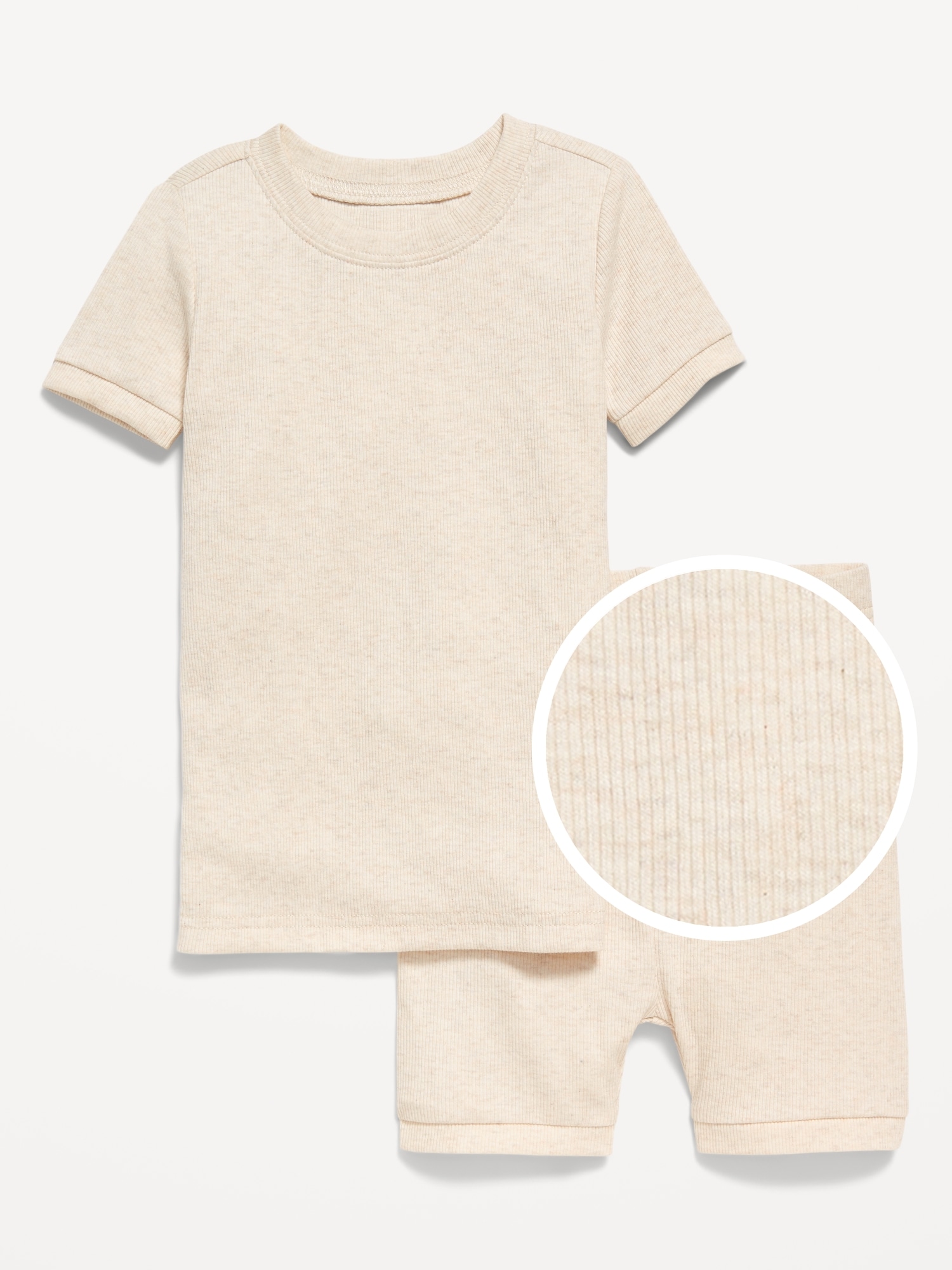 Unisex Snug-Fit Ribbed Pajama Set for Toddler & Baby