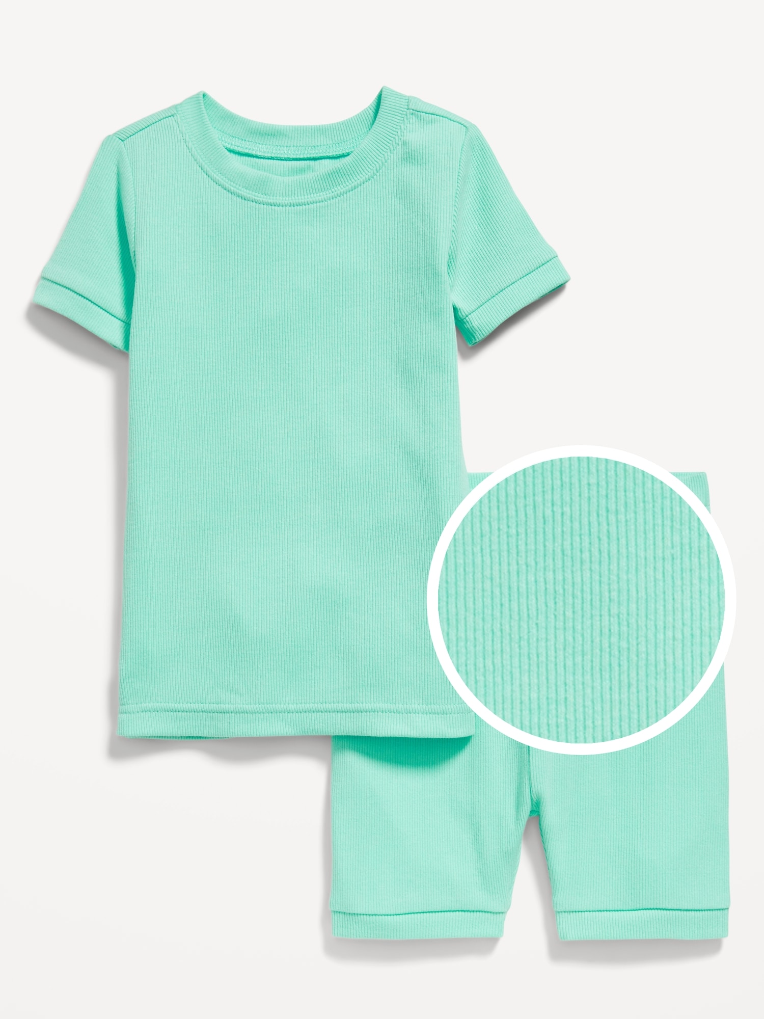 Snug-Fit Ribbed Pajama Set for Toddler & Baby