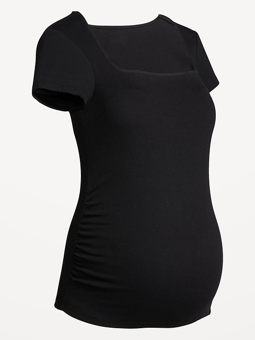 Image number 2 showing, Maternity Square-Neck Ribbed Top