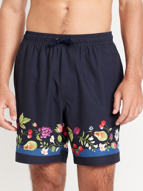 Printed Swim Trunks -- 7-inch inseam - Multi