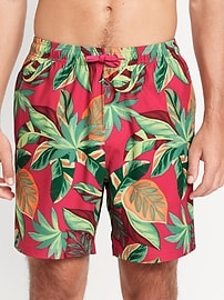 Image number 1 showing, Printed Swim Trunks -- 7-inch inseam