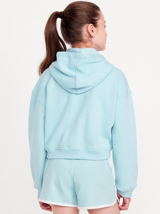 View large product image 2 of 4. Cropped Zip-Front Cargo Pocket Hoodie for Girls