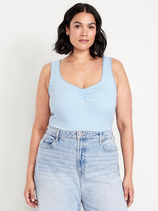 Image number 6 showing, Ribbed Cinched-Front Tank Top