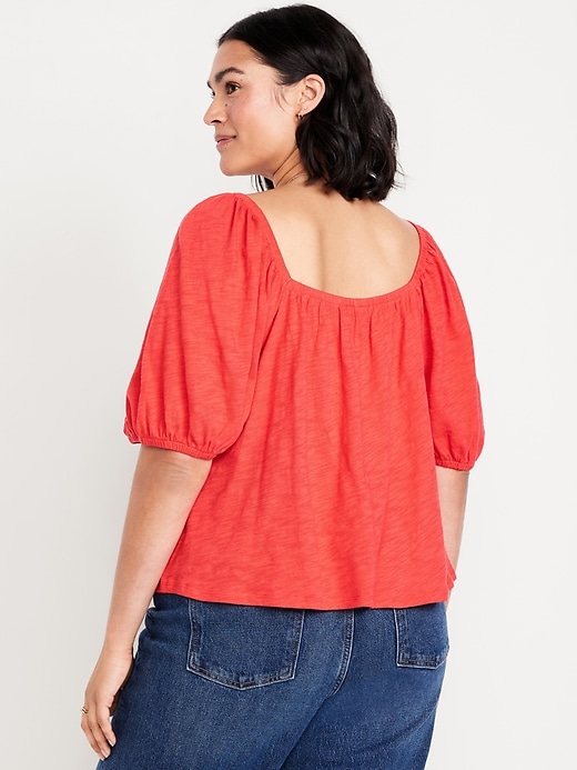 Image number 7 showing, Square-Neck Puff-Sleeve Top