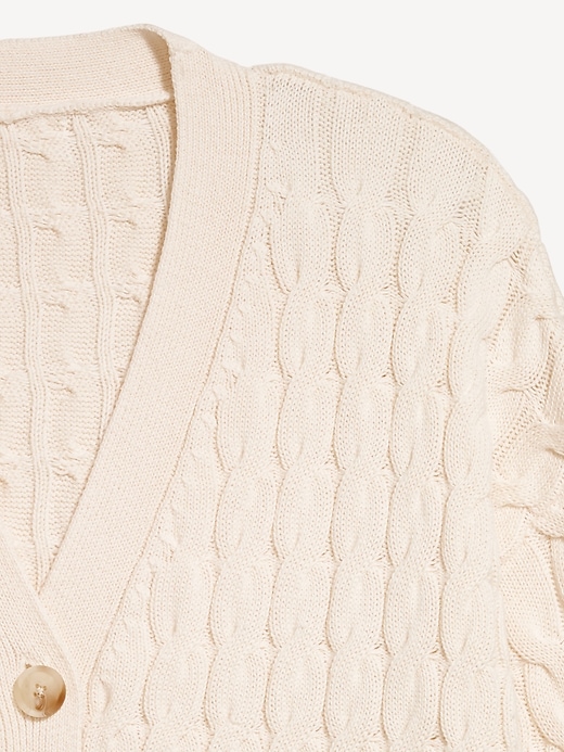 Image number 5 showing, Slouchy Cable-Knit Cardigan Sweater
