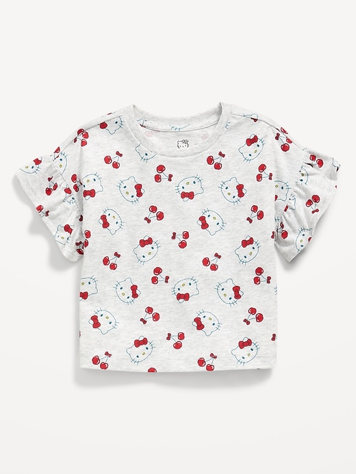 View large product image 1 of 1. Ruffle-Sleeve Licensed Graphic T-Shirt for Toddler Girls