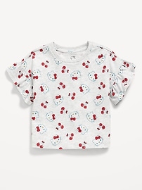 Image number 1 showing, Ruffle-Sleeve Licensed Graphic T-Shirt for Toddler Girls