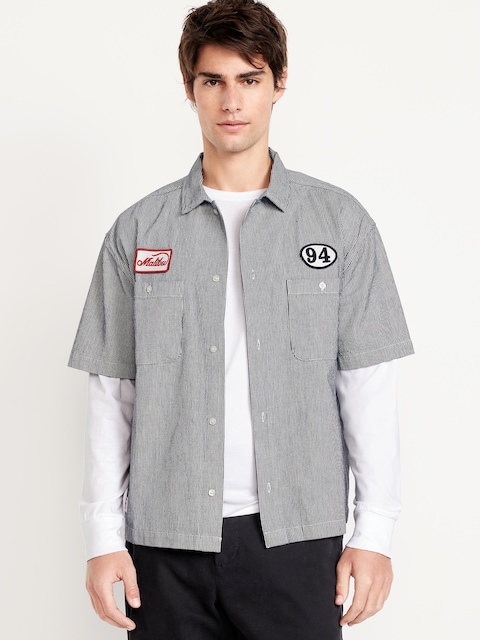 Cropped Utility Dobby Shirt