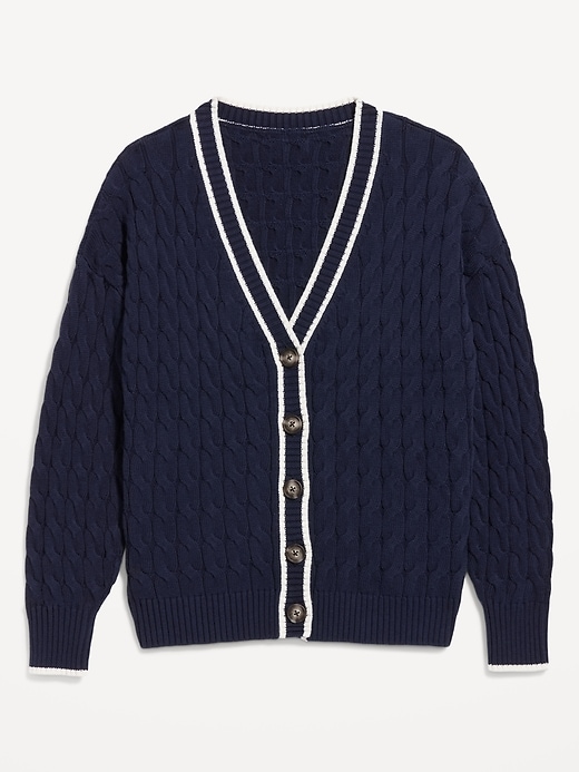 Image number 4 showing, Slouchy Cable-Knit Cardigan Sweater