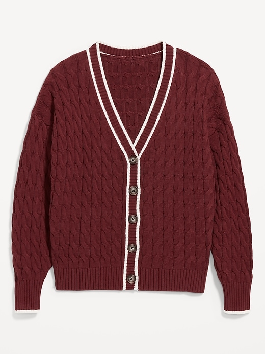Image number 8 showing, Slouchy Cable-Knit Cardigan Sweater