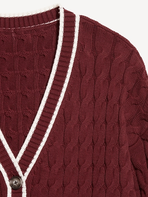 Image number 5 showing, Slouchy Cable-Knit Cardigan Sweater