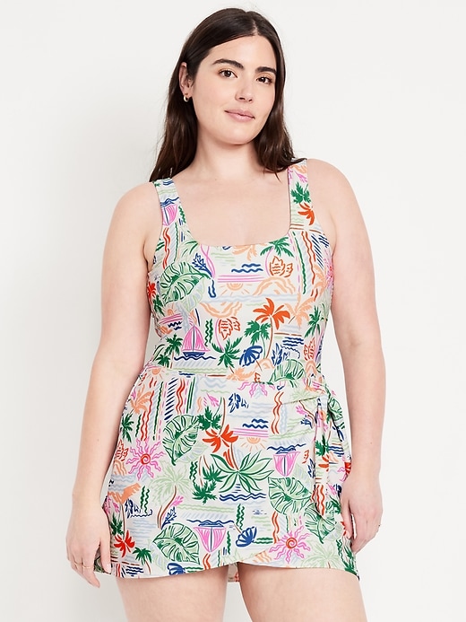 Image number 5 showing, Matte Side-Tie Swim Dress