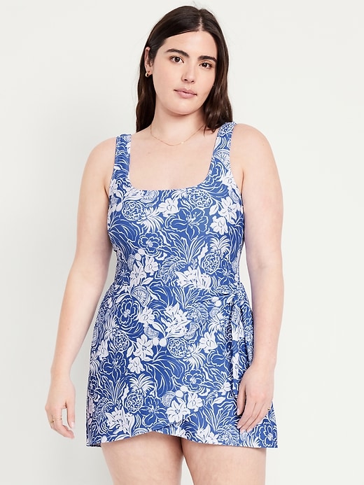 Image number 5 showing, Matte Side-Tie Swim Dress