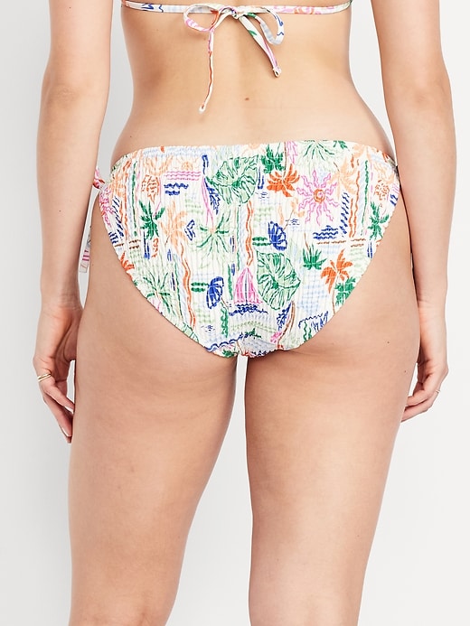 Image number 6 showing, Mid-Rise Textured String Bikini Swim Bottoms