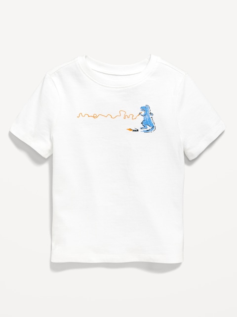 T-shirt à manches courtes à imprimé unisexe pour tout-petit - Blanc