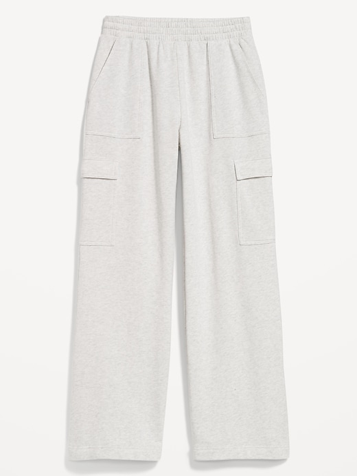 Image number 4 showing, High-Waisted SoComfy Cargo Wide-Leg Sweatpants